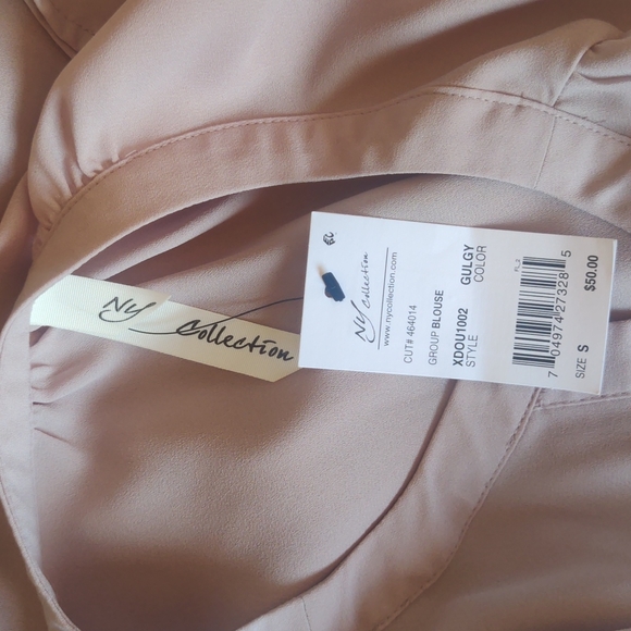 NY Collection light gray slit sleeved blouse - Picture 7 of 8